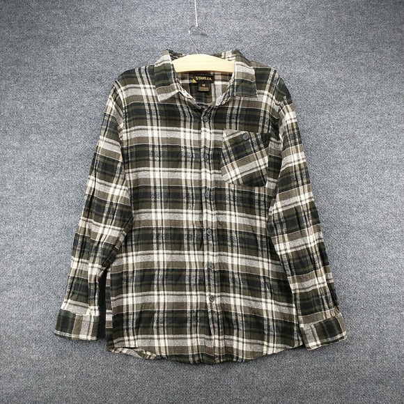 Stanley Men's Button Up Shirt Multicolor Medium Long Sleeve Plaid Flannel - Picture 2 of 11